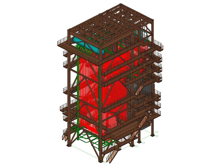 Large power station pulverized coal boiler